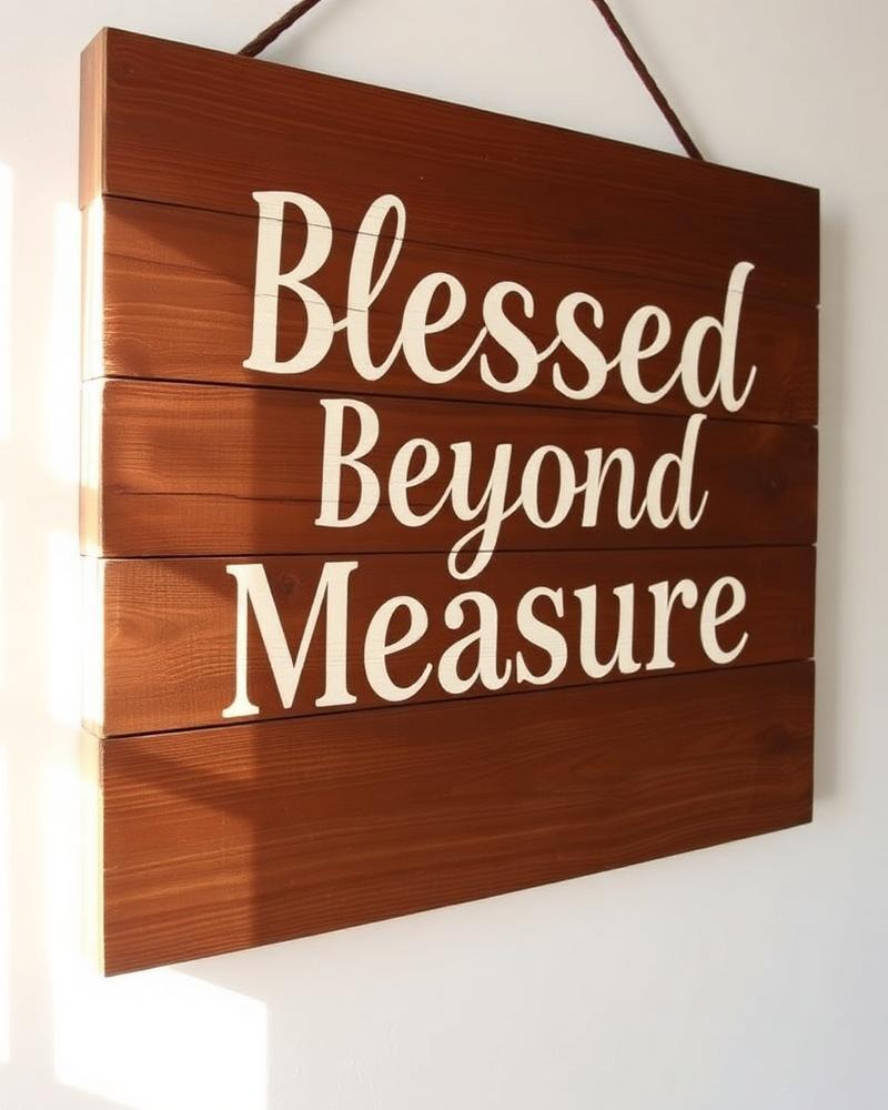“Blessed Beyond Measure” Wood Sign